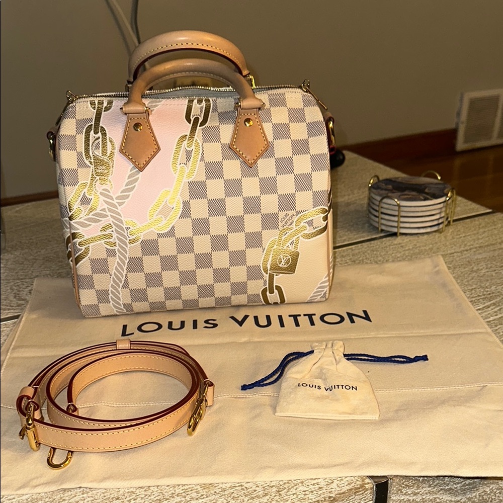 Louis Vuitton Speedy 25 Bandouliere Damier Azur (Nautical)